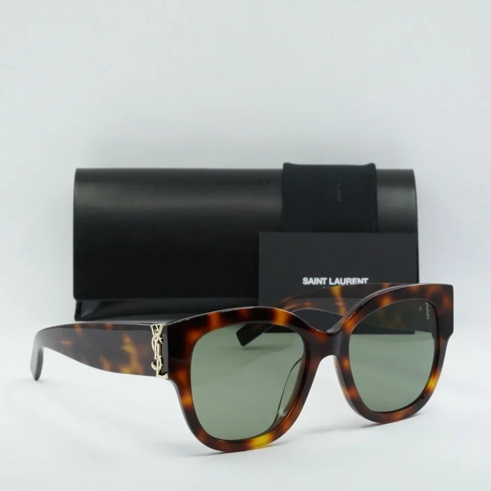 🕶️ New Saint Laurent SLM95/F 003 Sunglasses - Havana Frame, Green Lenses - Picture 12 of 12
